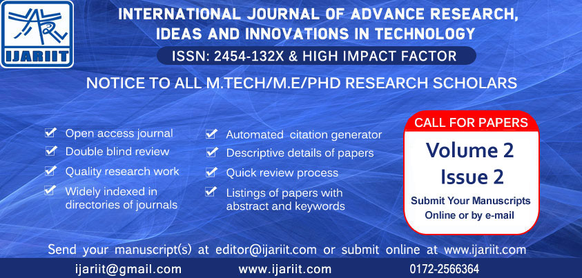 Volume 2 Issue2 - Call For Papers - IJARIIT